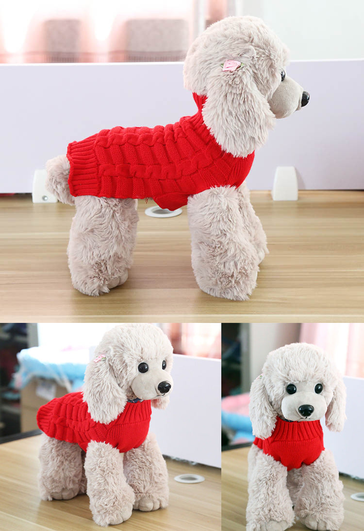 Twisted Knit Dog Sweater