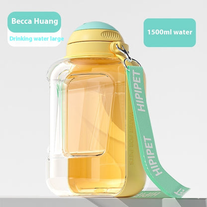 Portable Dog Water Bottle & Food Container – Leak-Proof 2-in-1 Travel Feeder