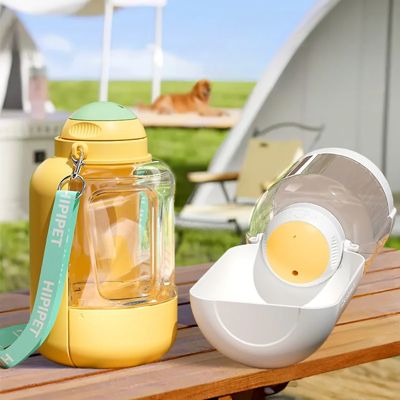 Portable Dog Water Bottle & Food Container – Leak-Proof 2-in-1 Travel Feeder