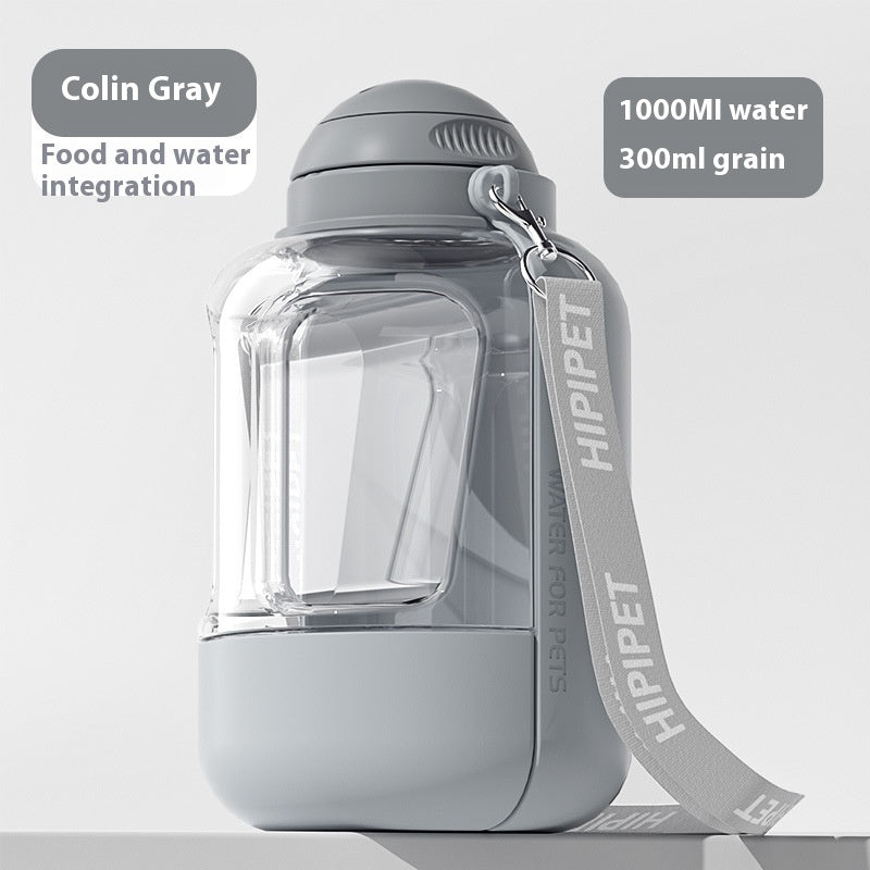 Portable Dog Water Bottle & Food Container – Leak-Proof 2-in-1 Travel Feeder
