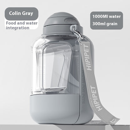 Portable Dog Water Bottle & Food Container – Leak-Proof 2-in-1 Travel Feeder