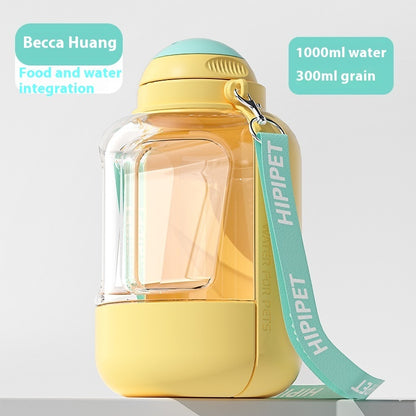 Portable Dog Water Bottle & Food Container – Leak-Proof 2-in-1 Travel Feeder